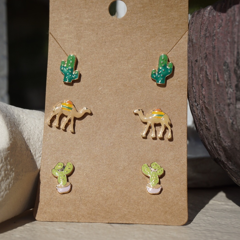 Enamel Desert Stud Set 🌵
